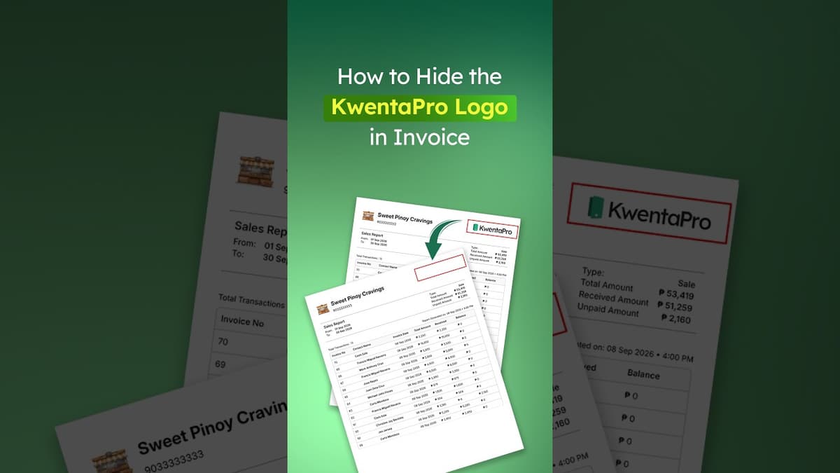 How to Hide the Brand Logo on Invoices in KwentaPro?