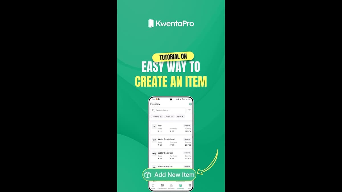 How to Add Items in KwentaPro?