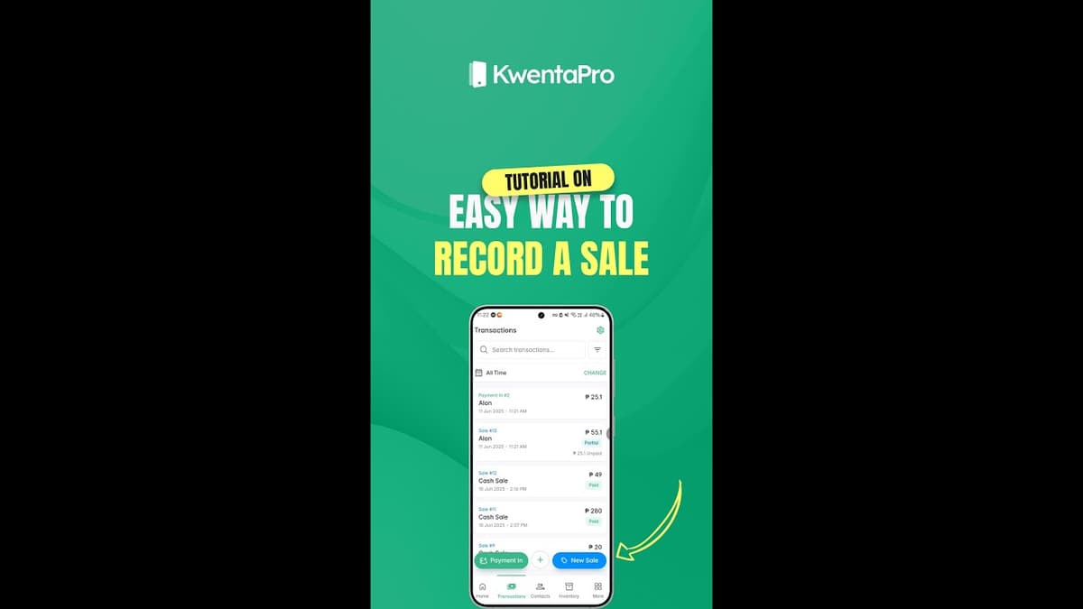 How to record Sales in KwentaPro?