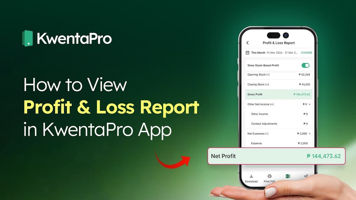 How to View Profit & Loss Report in KwentaPro?